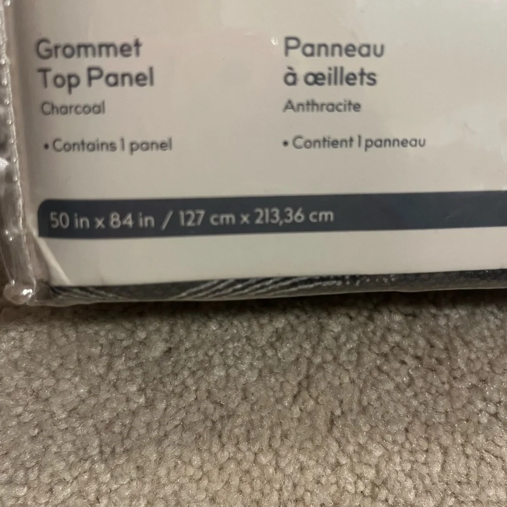 Charcoal Grommet Top Panel Curtains
